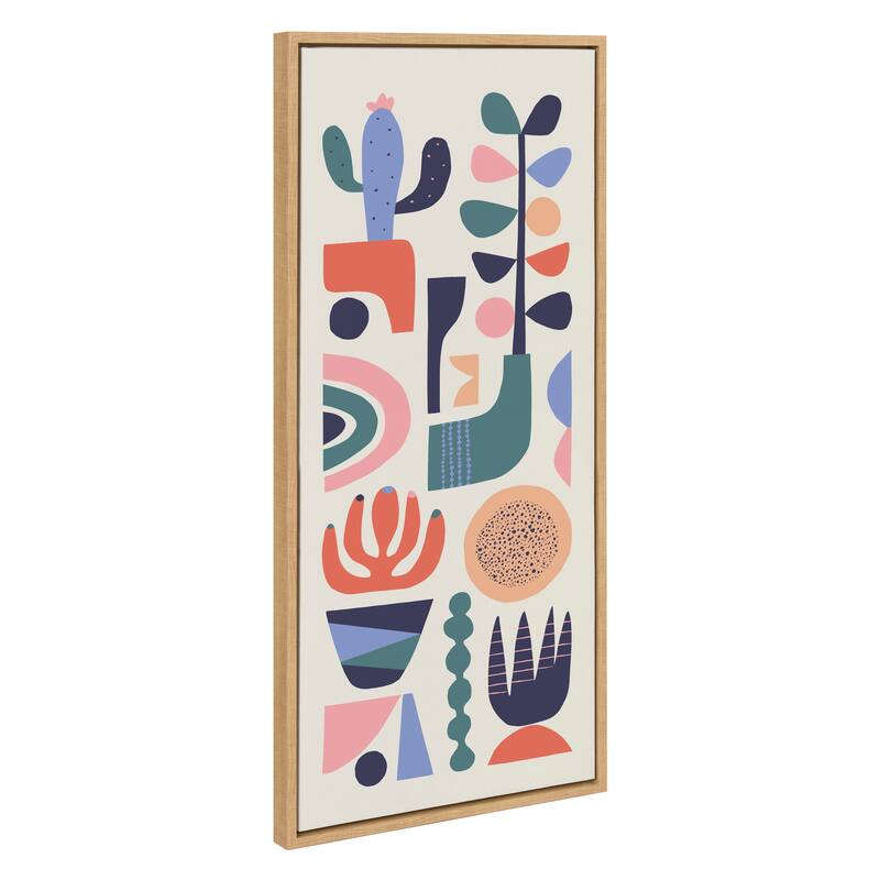 Kate and Laurel Sylvie Mid-Century Succulents Canvas By Rachel Lee