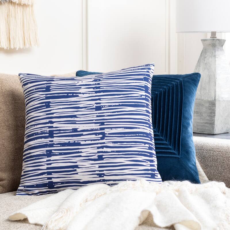 Artistic Weavers Tustin Matchstick Stripe Printed Throw Pillow - 18"H x 18"W - Cover Only
