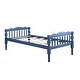 preview thumbnail 7 of 12, Twin over Twin Size Solid Wood Bunk Bed with Ladder and Fence for Kids, Bedroom