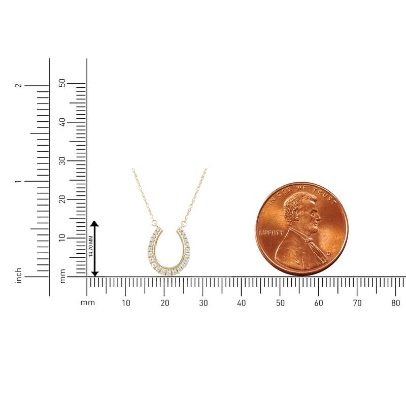 10K Gold 1/6ct TDW Diamond Horseshoe Pendant Necklace for Women