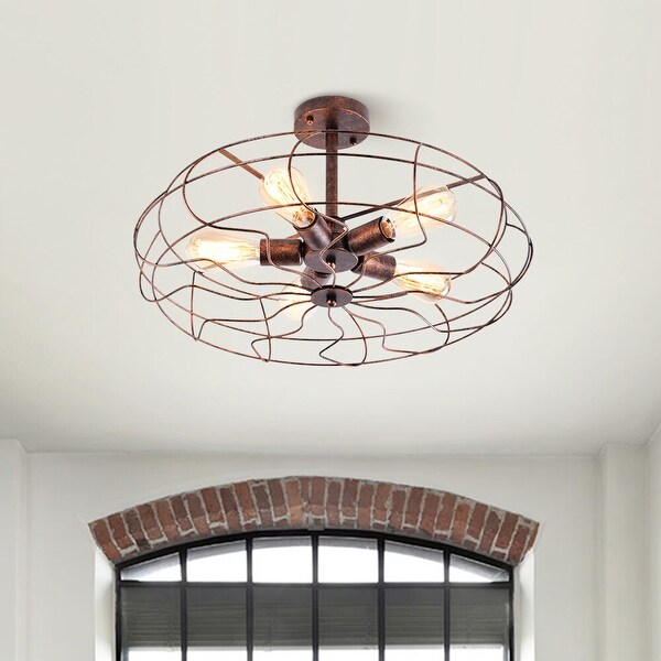 Caged geometric flush mount online