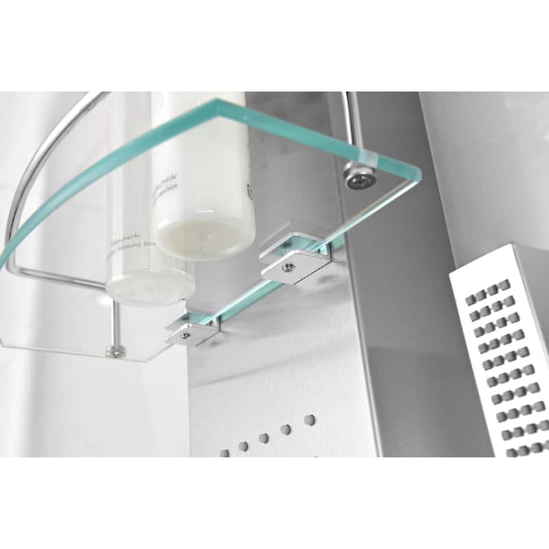 ANZZI Coastal Full Body Shower Panel with Heavy Rain Shower in Brushed Steel