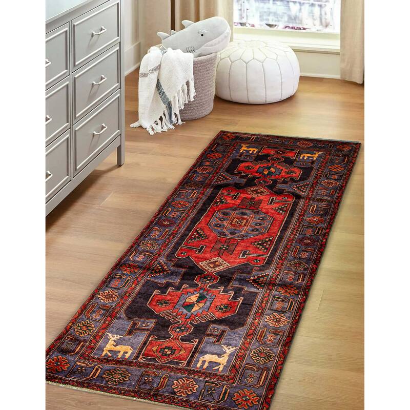 ECARPETGALLERY Hand-knotted Anadol Navy Wool Rug - 4'3 x 9'11