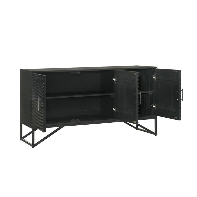 Accent Cabinet with Metal Frame in Black