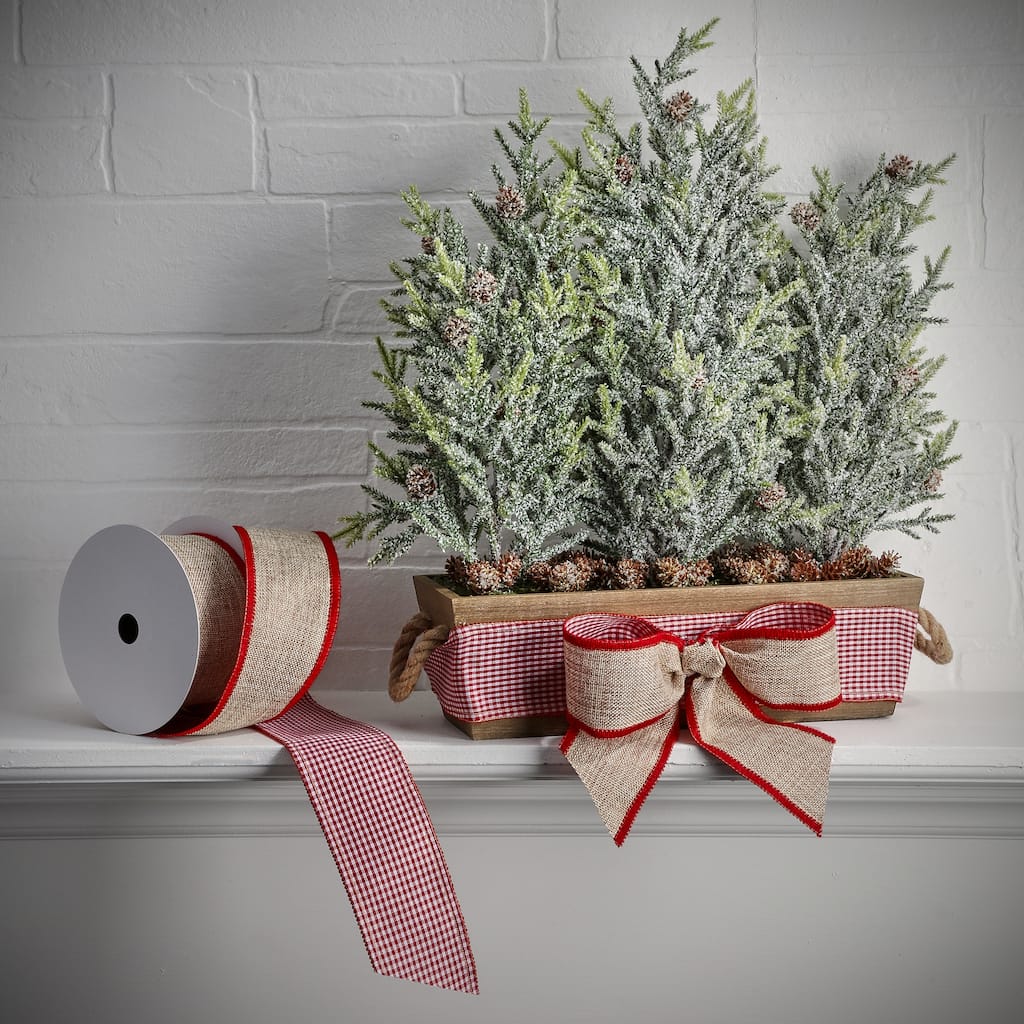 2.5"X10Y Burlap/Gingham Ribbon