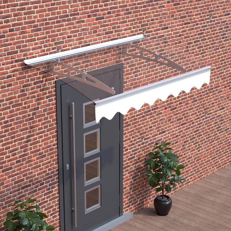 Wall-mounted window and door awnings for masonry and concrete walls
