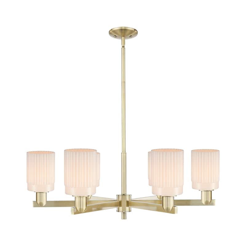 Innovations Lighting Endless Possibilities Arcadia - Hadley - 6 Light 34" Stem Hung Chandelier - Antique Brass