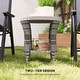 preview thumbnail 24 of 25, Outsunny 18" Outdoor Wicker Coffee Table, 2-Tier Patio Side Table with Storage