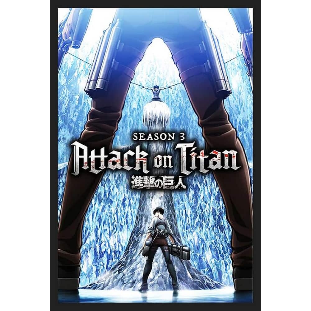 Attack on Titan Season 3 Framed Poster - 24 x 36 Inch