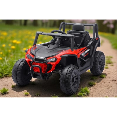 12V Kids Electric Ride On UTV Car with Remote Control, Battery Powered Toy Vehicle with Seat Belt & LED Lights, Ages 3-6