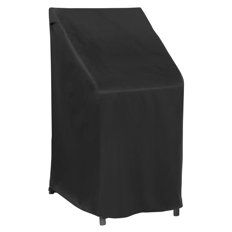 Modern Leisure® Black Diamond Stackable/High Back Patio Chair Cover, Waterproof, 27"L x 27"W x 49"H, Black, 2-Pack