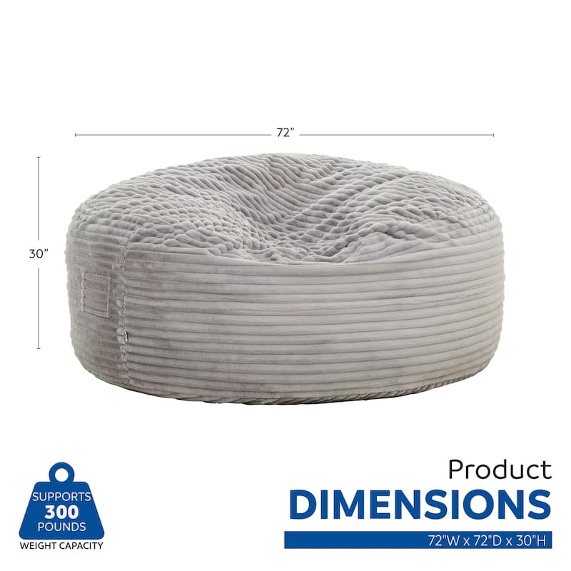 Sealy® Kade 6ft Faux Fur Foam Bean Bag