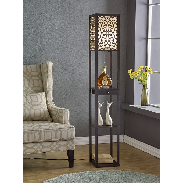 Etagere floor lamp with charging station on sale