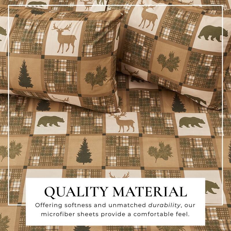 Linery & Co. Ultra-Soft Lodge-Inspired Brushed Microfiber Sheet Set