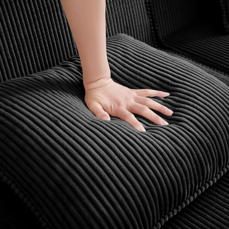 GDFStudio - Modular 3-Seater 117.3" Corduroy Boneless Cloud Sofa