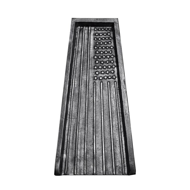 USA Patriotic Flag Cast Aluminum Downspout Gutter 24 in. Splash Block