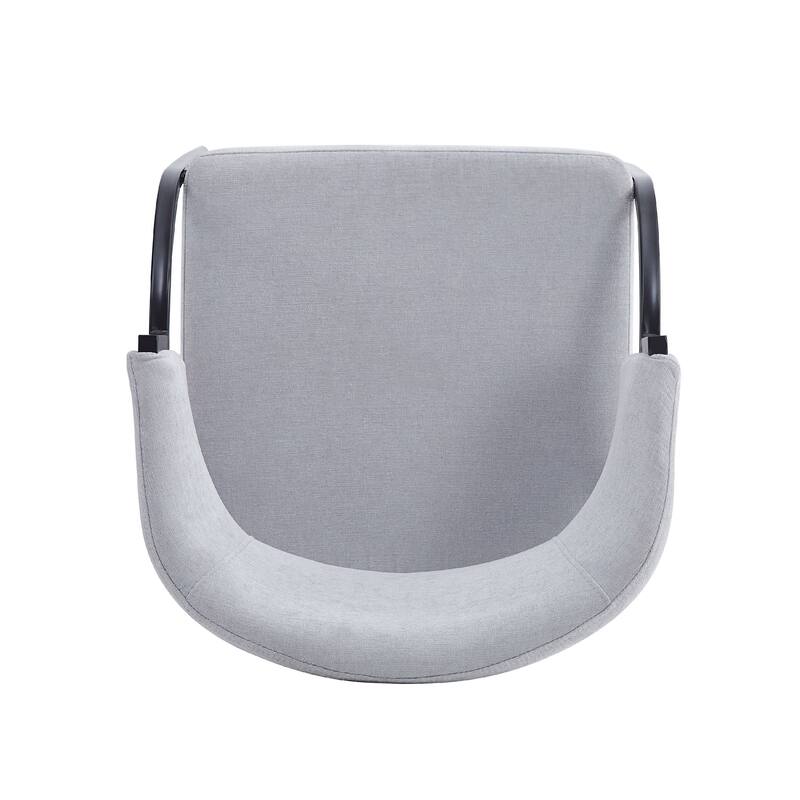 Modern Minimalist Upholstered Dining Chair Reception Chair with Curved Backrest and Metal Legs
