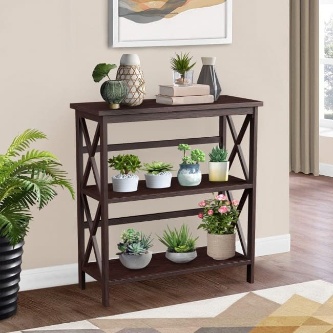 3-Tier Wooden Open Shelf Bookcase - 31" x 12.5" x34" (L x W x H)