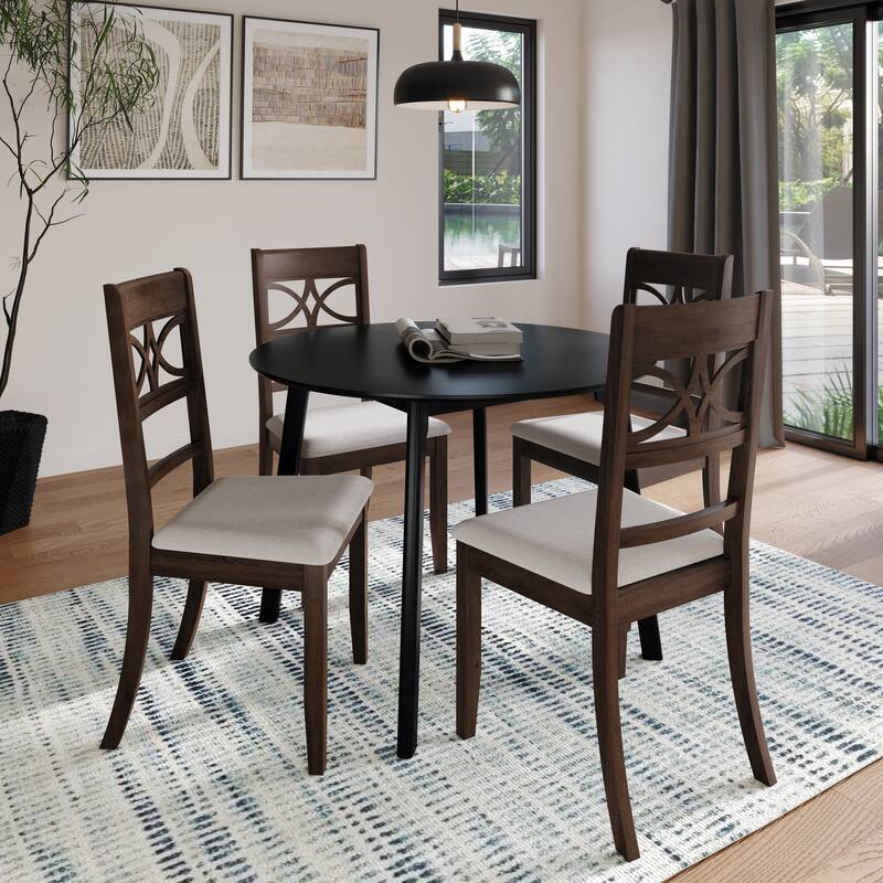 CraftPorch Mid Century Modern 4-Piece Chair and Round Table Dining Set