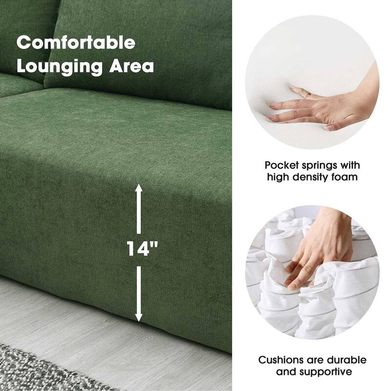L-shaped Modular Sectional Living Room Sofa Set