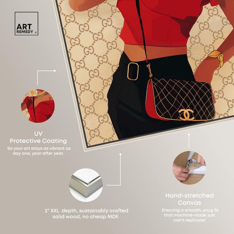 Her Stylish Red Look Canvas by Art Remedy