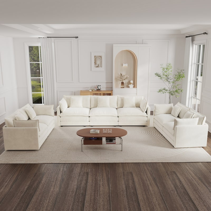 Cloud Chenille Upholstered Modular Sectional Sofa with DIY Combination Design