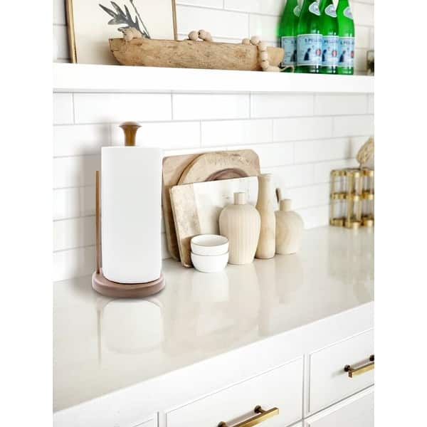 Teak Stand-Up Paper Towel Holder - 13-1/2 H x 5-7/8 Dia. - On Sale - Bed  Bath & Beyond - 31764542