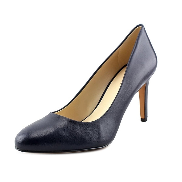 Nine West Handjive Women Round Toe Leather Blue Heels