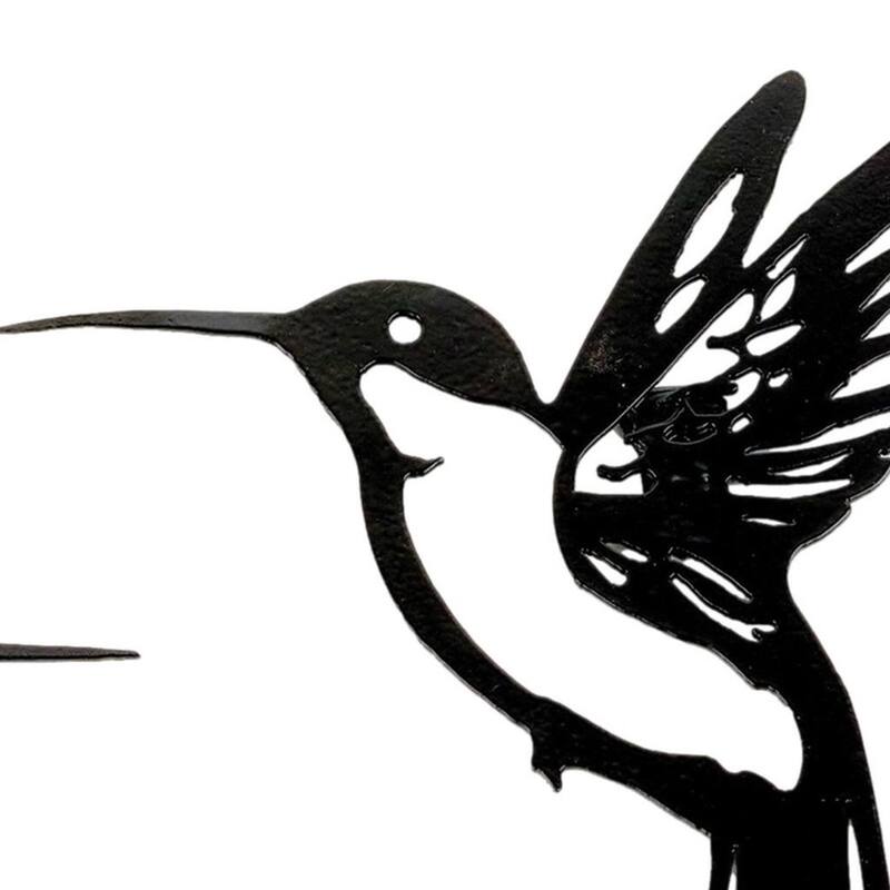 HomeRoots Set of Six Black Metal Hummingbird Hanging Dimensional Sculptures