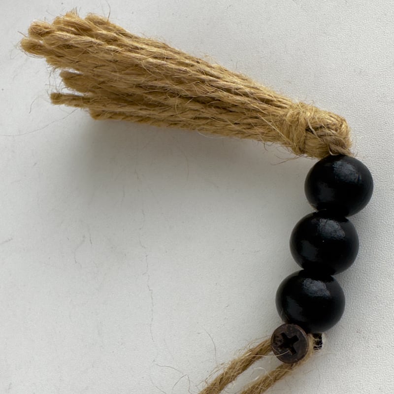 Cutting Board Shaped Kitchen Hanging Sign with Beads and Tassels