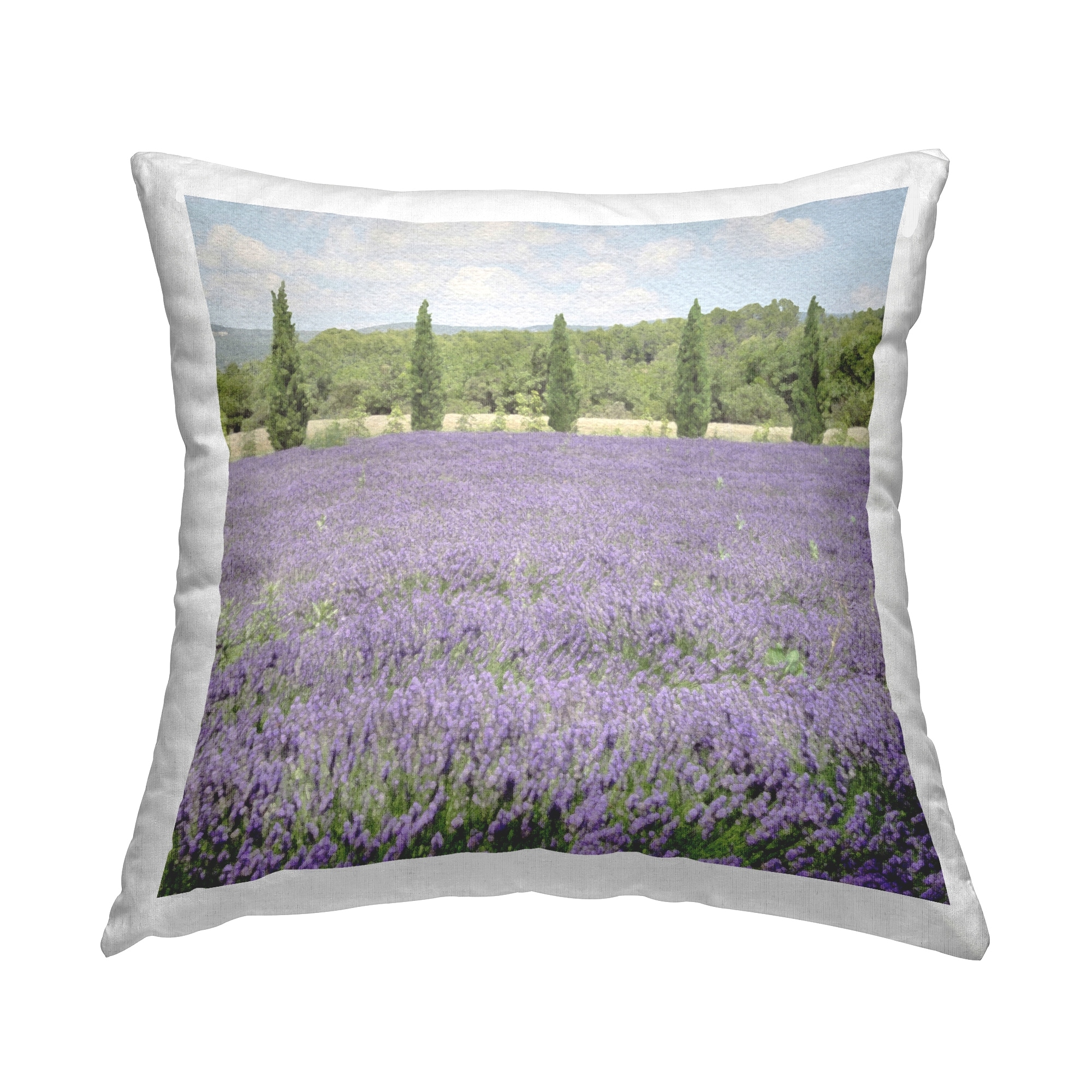 Stupell Country Lavender Scenery Printed Throw Pillow by LSR Design Studio