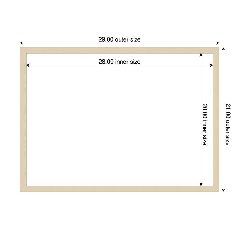 Amanti Art Svelte Clay Grey Framed Dry Erase Magnetic Board - 29 x 21 in - Svelte Natural