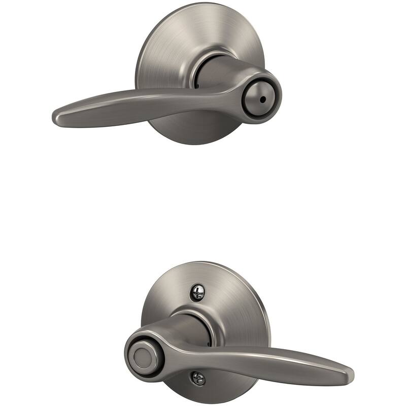 Schlage F40-DEL Delfayo Privacy Door Lever Set with Plymouth Trim from - Satin Nickel