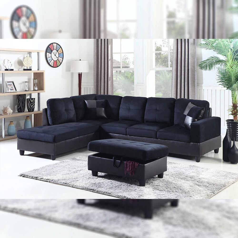 Star home living left chaise sectional with storage ottoman deals