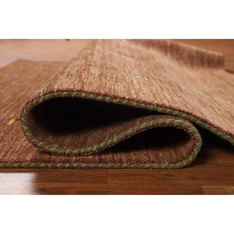 Hand Knotted Oriental 100% Wool Carpet Tribal Animal Pictorial Brown Gabbeh Area Rug - 5' 10'' X 4' 0''