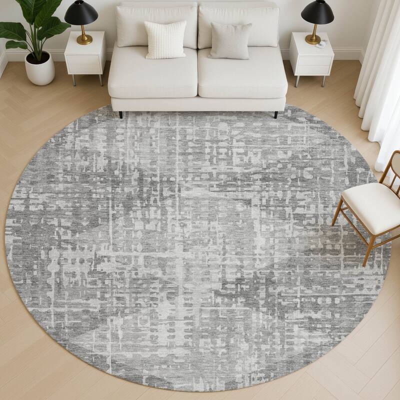 Premium Washable Super Soft Modern Diamonds Mayfield Rug - Gray - 8' x 8'