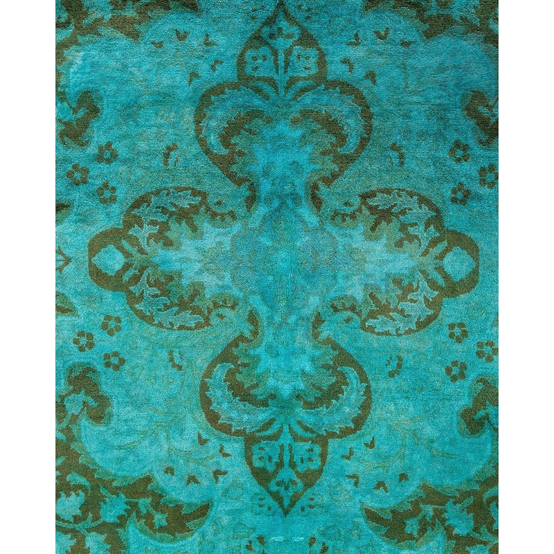 Fine Vibrance One-of-a-Kind Hand-Knotted Area Rug - Blue, 8' 1" x 10' 7" - 8' 1" x 10' 7"