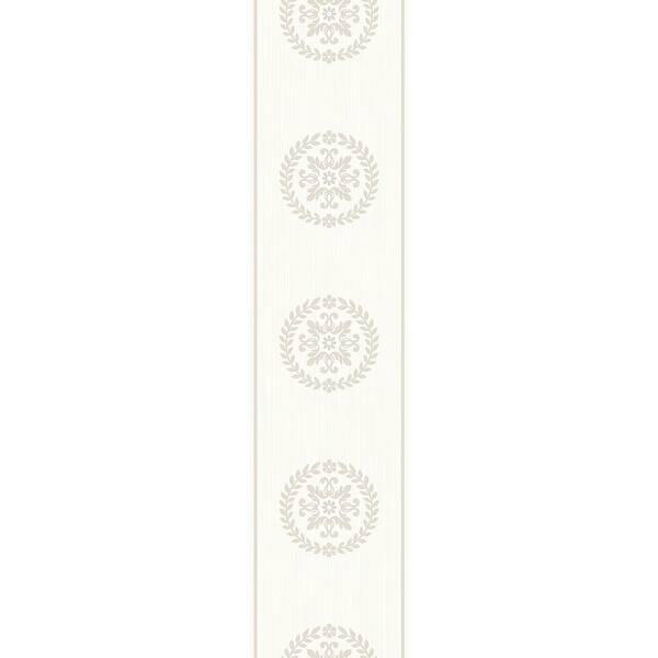 slide 2 of 6, Seabrook Designs Ronan Medallion Non-Woven Unpasted Wallpaper Border 5.9 in. W x 16.5 ft. L - Cream & Metallic Cookie