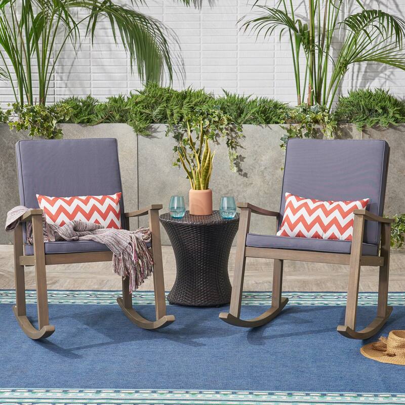 Candel Outdoor Acacia Wood Rocking Chair by Christopher Knight Home