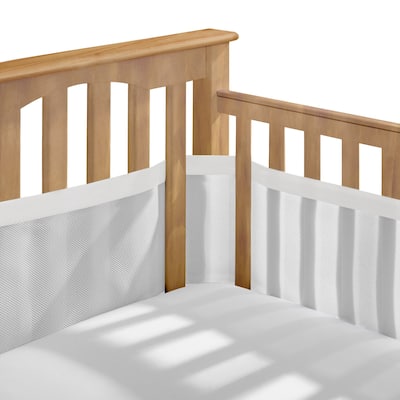 BreathableBaby Breathable Mesh Liner for Full-Size Cribs, Deluxe 4mm Mesh (Size 4FS Covers 3 or 4 Sides) - N/A