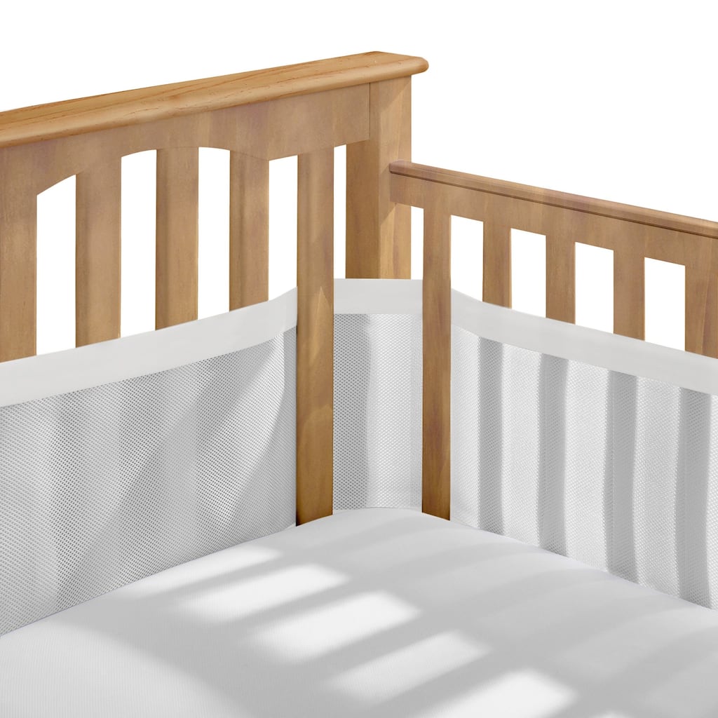 BreathableBaby Breathable Mesh Liner for Full-Size Cribs, Deluxe 4mm Mesh (Size 4FS Covers 3 or 4 Sides)