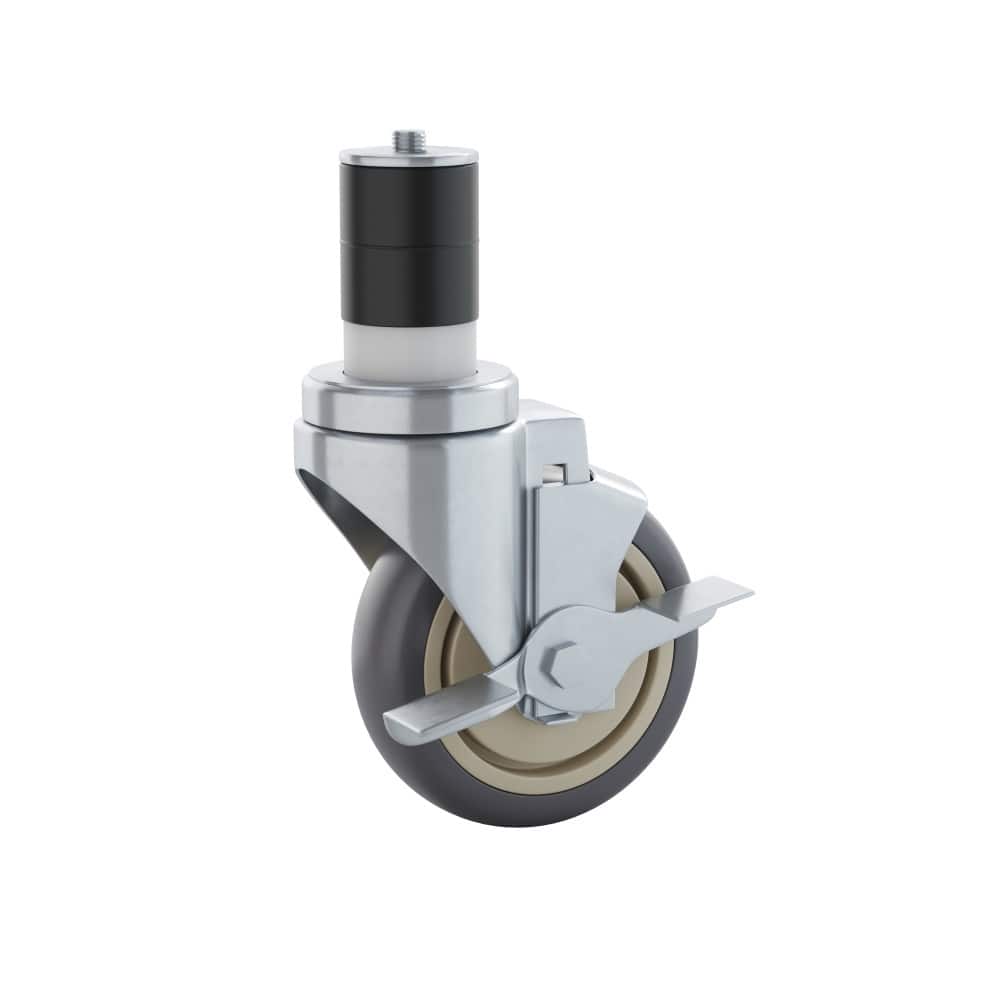 Set of 4 Commercial Heavy Duty Casters with 2 Swivel Casters, 2 Locking Casters