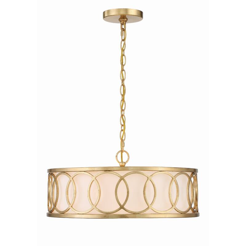 Libby Langdon for Crystorama Graham 6 Light Antique Gold Chandelier - 18"W x 8"H - 18"W x 8"H
