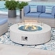 preview thumbnail 55 of 83, COSIEST 42'' Outdoor Round Propane Fire Pit w Wind Guard and Fire Glass White + Aqua blue fire glass