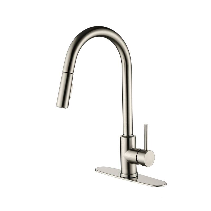 Stainless Steel Kitchen Faucet with Pull Down Sprayer - Brushed Nickel