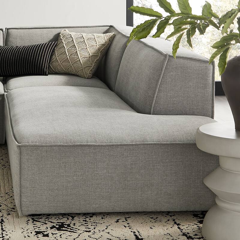 Restore 4-Piece Performance Fabric Upholstered Modular L-Shaped Armless Sectional Sofa