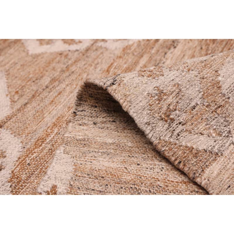 ECARPETGALLERY Flat-Weave Ankara FW Brown Wool Kilim - 9'8 x 13'5