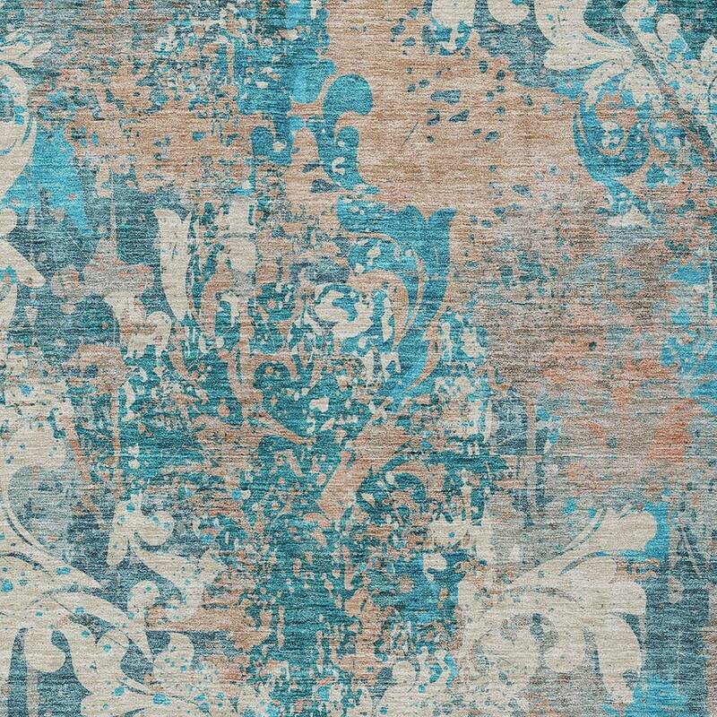 HomeRoots Damask Transitional Rectangle Outdoor Rug