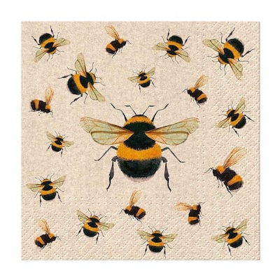 Set Of 20 Cocktail We Care Dancing Bees Napkins