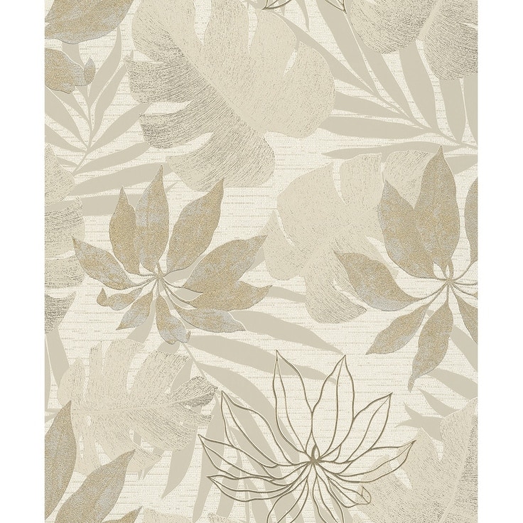Marburg Nona Beige Tropical Leaves Wallpaper - 20.9 x 396 x 0.025